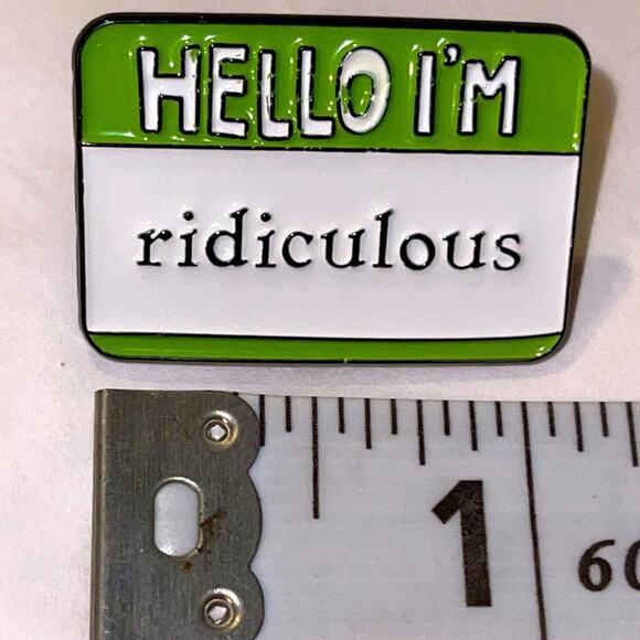 Hello I’m Ridiculous Name Tag Pin Brooch - Picture 1 of 1